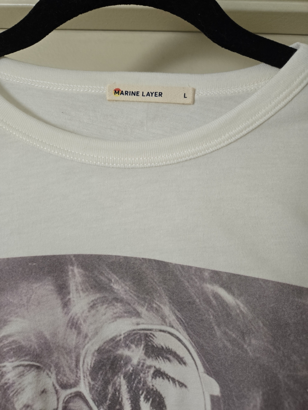 Marine Layer White Short Sleeve Tee with Photo Graphic NWOT - Picture 3 of 4